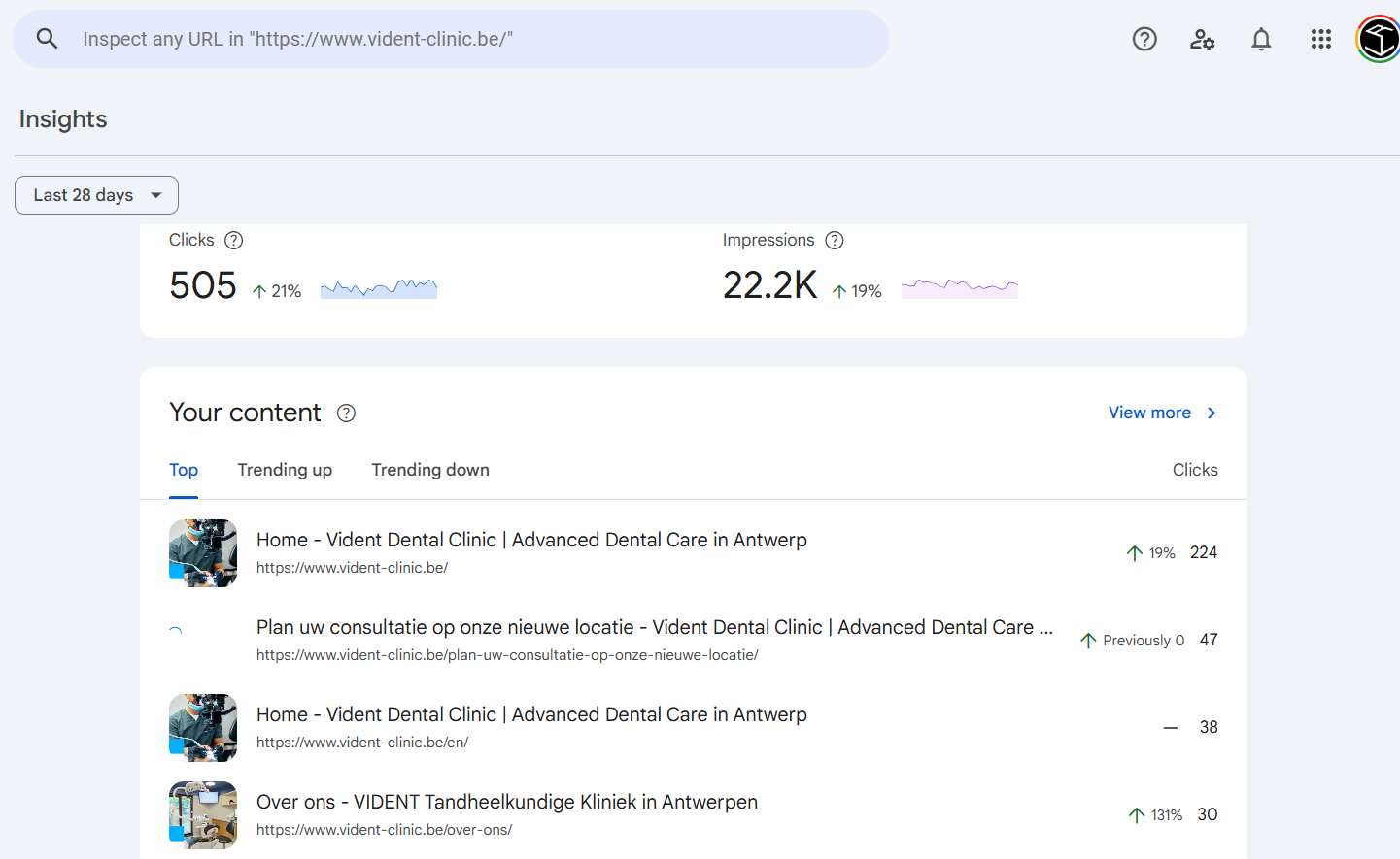 Growth Metrics Screenshot