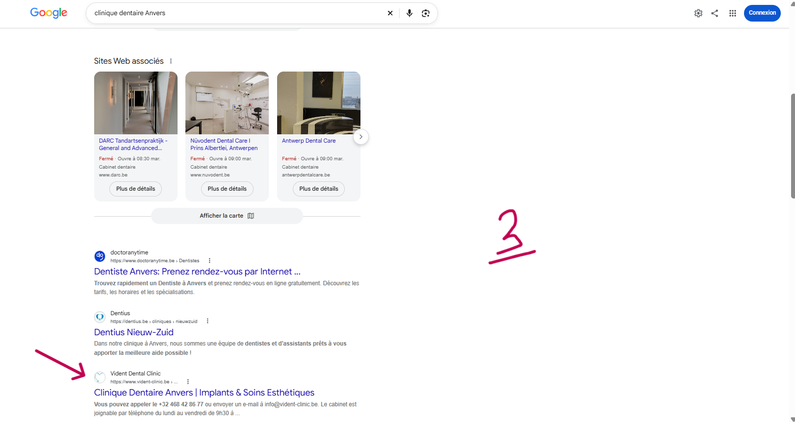 Ranking 3 for clinique dentaire Anvers