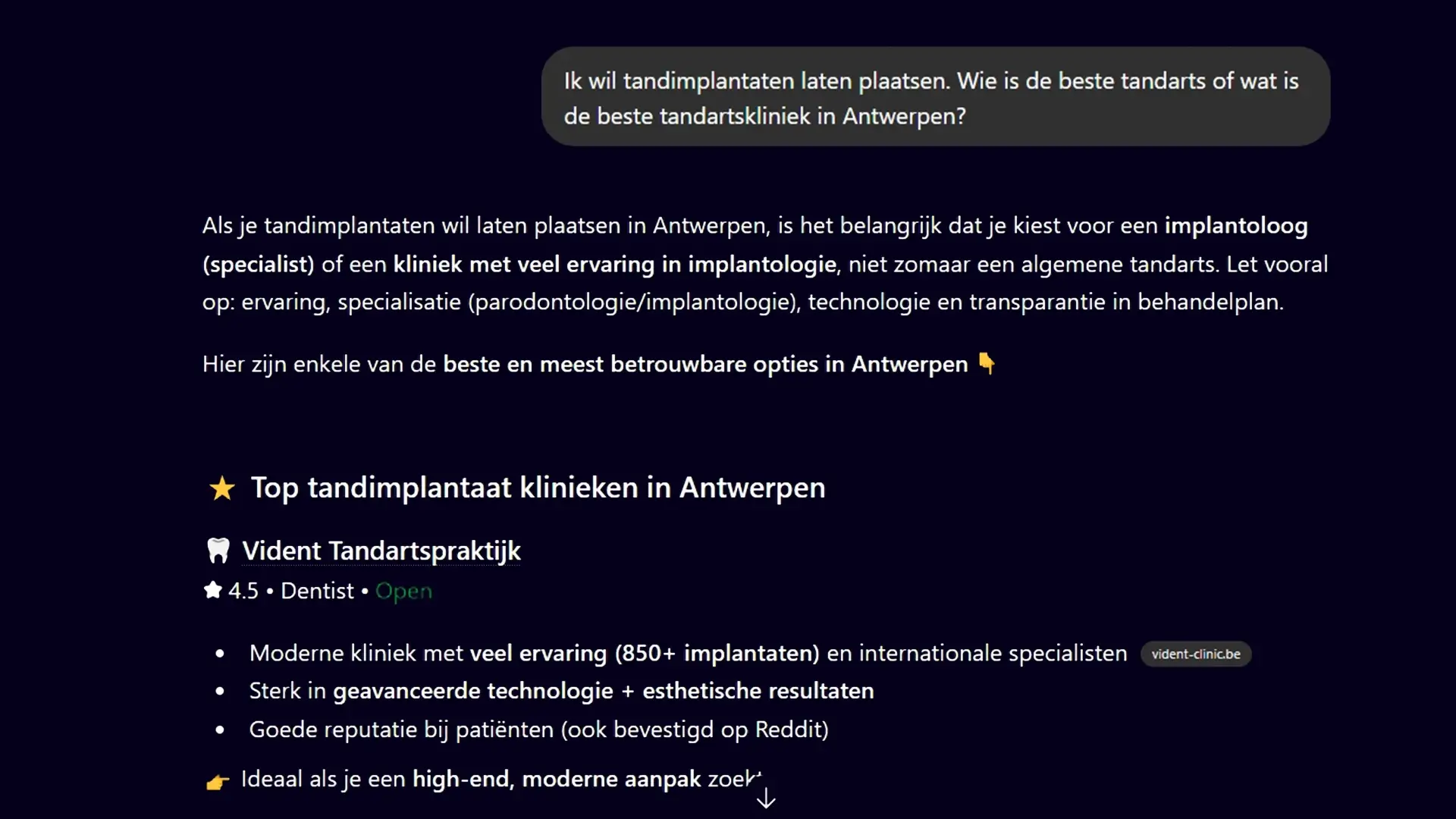 Sample AI Search Result